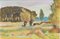 Paul Alouard-Carny, Landschaft in Lagny, Originalzeichnung, 1936 1