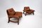 Mid-Century Cognac Leather Living Room Sofa and Chairs, 1960s, Set of 3, Image 14