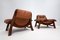 Mid-Century Cognac Leather Living Room Sofa and Chairs, 1960s, Set of 3, Image 15