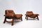 Mid-Century Cognac Leather Living Room Sofa and Chairs, 1960s, Set of 3, Image 13