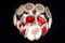 Lampadario a forma di disco in vetro di Murano bianco e rosso di Vistosi, anni '70, Immagine 4