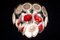 White and Red Murano Glass Disc Chandelier by Vistosi, 1970s 4