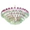 Pink Amethyst and Green Murano Glass Chandelier from Poliedri 1