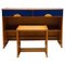 Desk and Stool in Wood by Jordi Vilanova, 1960s, Set of 2, Image 1