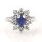 18K White Gold Ring with Sapphire and Diamonds 4