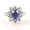 18K White Gold Ring with Sapphire and Diamonds, Image 4