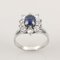 18K White Gold Ring with Sapphire and Diamonds 10