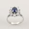 18K White Gold Ring with Sapphire and Diamonds, Image 10