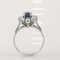 18K White Gold Ring with Sapphire and Diamonds, Image 3