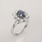 18K White Gold Ring with Sapphire and Diamonds 2