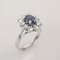 18K White Gold Ring with Sapphire and Diamonds, Image 2