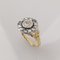 18K Yellow Gold and Silver Ring with Diamonds 2