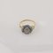 18K Yellow Gold and Silver Ring with Diamonds 6