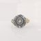 18K Yellow Gold and Silver Ring with Diamonds 4