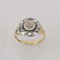 18K Yellow Gold and Silver Ring with Diamonds 1