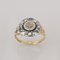 18K Yellow Gold and Silver Ring with Diamonds, Image 1