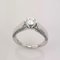 18K White Gold Solitaire Ring with Diamonds 1