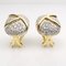 18K Yellow Gold Earrings Embellished with Diamonds, Set of 2 1