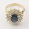 14 Karat Yellow Gold Ring with Sapphires and Diamonds 5