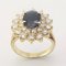 14 Karat Yellow Gold Ring with Sapphires and Diamonds 1