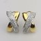 18K Yellow Gold Earrings with Diamonds, Set of 2 1