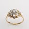 18K Yellow and White Gold Flower Ring with a Diamond 1