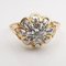 18K Yellow and White Gold Flower Ring with a Diamond, Image 5