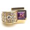 18K Yellow Gold Ring with Amethyst and Diamonds 5