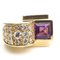 18K Yellow Gold Ring with Amethyst and Diamonds, Image 5