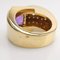 18K Yellow Gold Ring with Amethyst and Diamonds, Image 6
