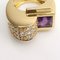 18K Yellow Gold Ring with Amethyst and Diamonds 7