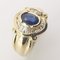 18K Yellow Gold Ring with Sapphire and Diamonds 5