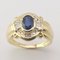 18K Yellow Gold Ring with Sapphire and Diamonds 2