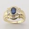 18K Yellow Gold Ring with Sapphire and Diamonds, Image 2