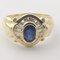18K Yellow Gold Ring with Sapphire and Diamonds 6