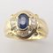 18K Yellow Gold Ring with Sapphire and Diamonds, Image 3