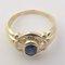 18K Yellow Gold Ring with Sapphire and Diamonds 7