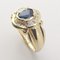 18K Yellow Gold Ring with Sapphire and Diamonds 4