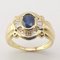 18K Yellow Gold Ring with Sapphire and Diamonds 1