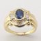 18K Yellow Gold Ring with Sapphire and Diamonds, Image 1