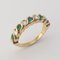 American Wedding Band in 18K Yellow Gold with Diamonds and Emeralds 4