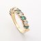 American Wedding Band in 18K Yellow Gold with Diamonds and Emeralds 3