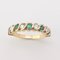 American Wedding Band in 18K Yellow Gold with Diamonds and Emeralds 1