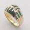18K Yellow Gold Ring with Emeralds and Diamonds 3