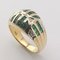 18K Yellow Gold Ring with Emeralds and Diamonds, Image 3