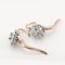 Boucles d'Oreilles en Or Rose 18K et Platine avec Diamants, Set de 2 4