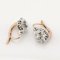 Boucles d'Oreilles en Or Rose 18K et Platine avec Diamants, Set de 2 1