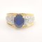 18 Carat Yellow Gold Ring with Sapphire and Diamonds 9