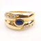 18 Carat Yellow Gold Ring with Sapphire and Diamonds 5