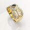 18K Yellow Gold Ring with Sapphire and Diamonds 4